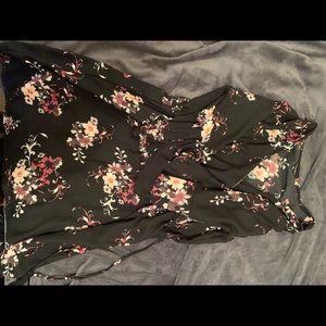 Bell sleeved flower print flowy dress